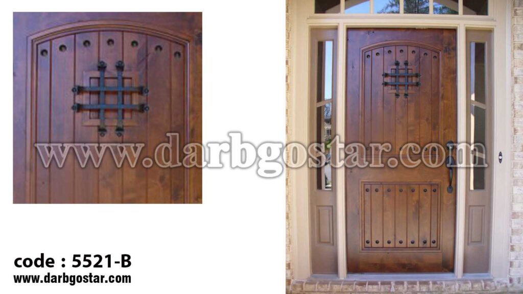5521-درب-فلزی-ساختمان-طرح-چوب در ورودی عابر رو